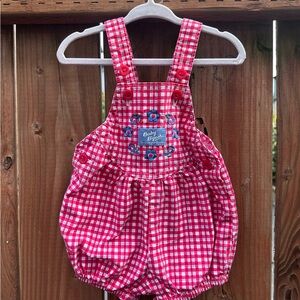 OshKosh B'gosh Red Overalls Classic Bubble Style